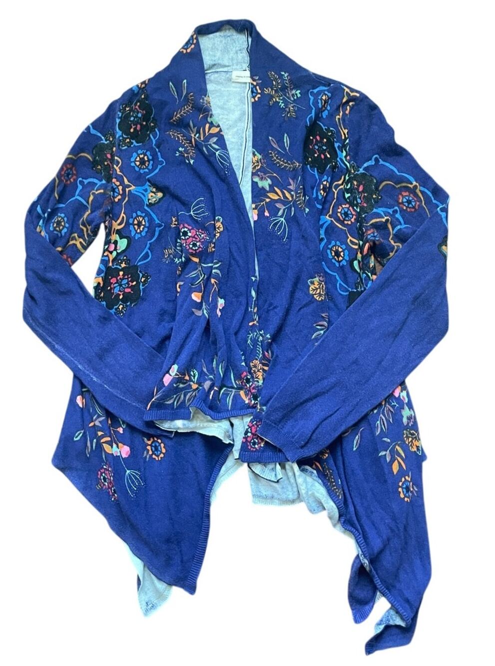 Anthropologie Sleeping On Snow Botanical Garden Waterfall Cardigan Size Medium